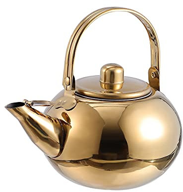 Tetera de acero inoxidable con colador, tetera pequeña de acero inoxidable para restaurante, tetera de vino con colador, olla exquisita para comida