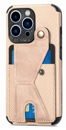 MVVKKY Magnetische Kartenhalter-Mappen-Ständerhülle für iPhone 13 11 12 14 15 Pro Max XR X XS 7 8 Plus Se-Beutelhülle, Khaki, für iPhone 6P 6sPLUS
