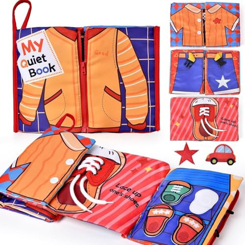 Yitical Busy Board Montessori Spielzeug ab 1 Jahr, Quiet Book Baby Motorikspielzeug Weichem Stoff ab 1 2 3 Jahr, Früh Lernen Lebenskompetenzen für 12 18 Monate, Geschenk Für Junge und Mädch