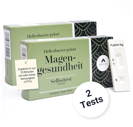 ASPILOS Magengesundheit Selbsttest - Helicobacter Pylori Schnelltest für Zuhause - Zuverlässig & Präzise - Medizinische Tests mit Labor-Qualität