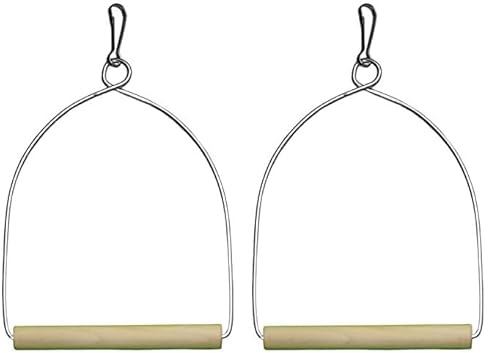 Arquivet Schaukel aus Metall und Holz für Vögel, 12 cm, Vogelspielzeug, Zubehör für Vögel, Schaukel für Papageien, Wellensittiche, Agapornis, Zubehör für Vogelkäfig (Packung mit 2)