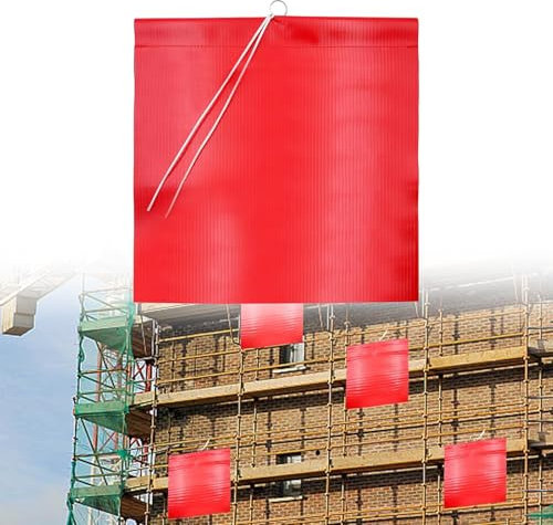 Warnflagge, Rote Warnfahne, Ladungssicherung, Signalfahne, Rote Flagge mit Gummiseil, Schlussfahne, Endfahne, Signalflagge, Warnfahne Rote Fahne Überlänge mit Seil, 30x30cm