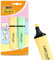 BIC Marking Highlighter Flach Textmarker Marker 2 Stück Kunststoff Textmarker mit Pastellgelber & grüner Tinte Textmarker Stifte für glatte Noten Präzise Highlights Ideal für Schule und Büro