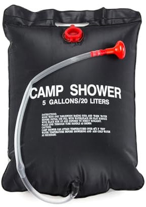Bolsa De Ducha De Camping - Bolsa De Ducha Solar Exterior | Duchas De Camping De 5 Galones/20 Litros Con Bolsa De Ducha De Camping Portátil De Agua Caliente Con Cuerdas De Nylon Con Doc