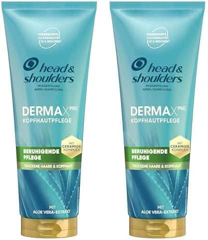 head & shoulders DermaXPro Beruhigende Pflege Leichte Spülung 220ml; Aloe Vera-Extrakt und Ceramide-Komplex; Spendet dem Haar Feuchtigkeit, Beruhigt Trockene, Juckende Kopfhaut, Schützt vor Schuppen
