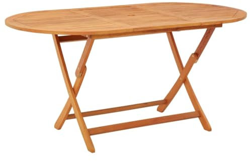 Myheimly Klappbarer Gartentisch 160x85x75 cm Massivholz Eukalyptus