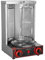 Parrilla Eléctrica Para Kebab, Horno Giratorio Vertical De Encimera, Máquina Automática Para Hacer Brochetas Giratorias, Parrilla a Gas, Estufa Para Barbacoa,Silver-DoubleKnob