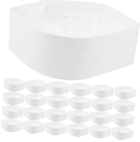 ELAYARD 50 Gorros de Chef Desechables de Papel Blanco, Protección de Limpieza y Aspecto Profesional para Restaurantes y Bares de Sushi