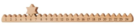 Weihnachtskalender Holz Countdown Mit Abnehmbaren Sternmarkierungen, 24 Weihnachts Countdown Weihnachtsdeko Holz Holzdesktop Ornament Für Kaminsims, Fensterbank Und Nachttisch