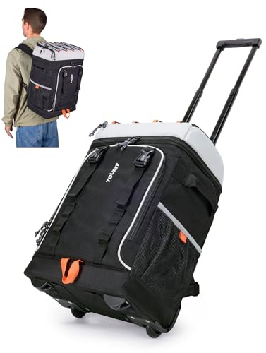 TOURIT Kühlrucksack 30l 50 Dosen Groß Kühlrucksack mit Rollen für Reisen | 2-in-1 Kühlrucksack mit Rollen 30L Isolierung auslaufsicher hält 16h kühl Mehrere Fächer für Reisen Camping Wandern
