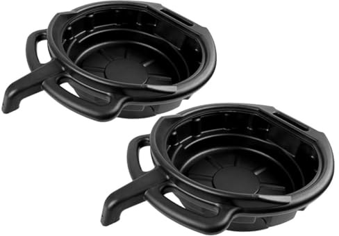 JECOMPRIS Contenedores de Drenaje de Aceite para Automóviles, Bandejas de Goteo Resistentes de Polietileno (10l y 15l), Set de 2 Piezas para Reparación y Mantenimiento de Motor, Accesorios
