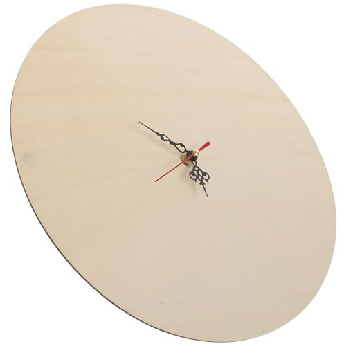 PAMINGONO Selbstgemacht Basteluhr Rundes Leeres Zifferblatt mit Uhrwerk Glatte Oberfläche Bemalbar 30cm für Schlafzimmer und Zuhause