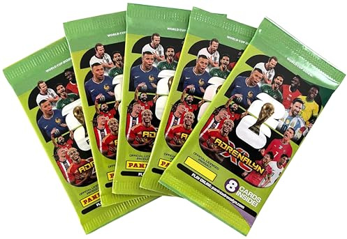 5 Booster Packs mit je 8 Adrenalyn XL World Cup 2026 Cards (40 Trading-Cards) Sammelkarten zur Fußball Weltmeisterschaft WM 26