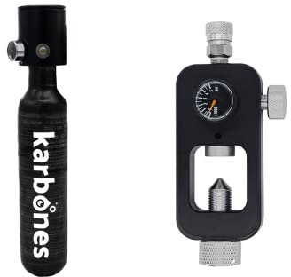 Karbones Mini Bouteille de Plongée avec Etrier Kit 10-12 Minutes Autonomie Plongée sous Marine Oxygène - Système scorkl smaco Amélioré Cylindre Portable