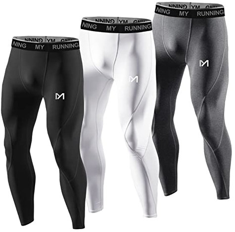 MEETYOO Herren U6b Leggings, Schwarz+weiß+grau, XL EU