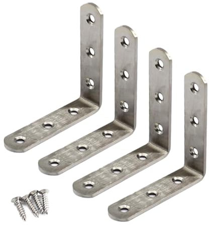 (4 pièces) 100x100mm acier inoxydable Supports d'angle de connecteur d'angle