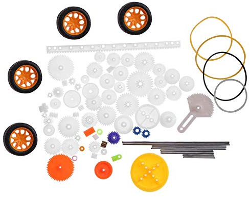 78 pz Ingranaggi in plastica Ricca varietà Set Fai Te Accessori con puleggia Mini Pneumatici Kit Ingranaggi a Vite Senza fine Set per Robot Auto Fai Te