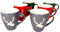 MamboCat 6-er Kaffee-Becher-Set Hirsch konisch Weihnachten I Keramik-Tasse groß mit Hirschkopf - 2X Rot Grün Grau I große Jumbo-Tee-Tasse - Tea & Coffee Mug I 250 ml Weihnachts-Tassen-Set 6 St.