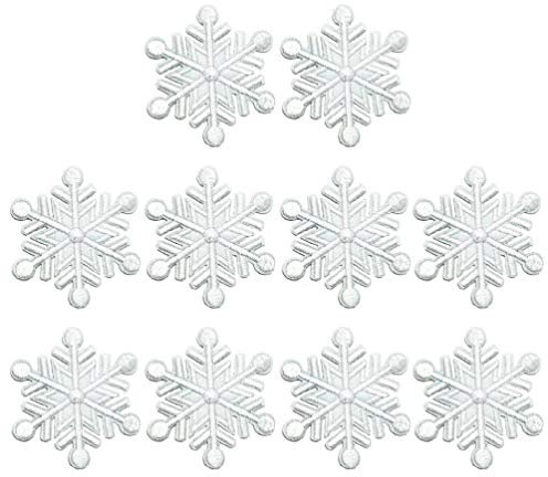 PRETYZOOM 20 bestickte Aufnäher mit Schneeflocken-Motiv, zum Aufnähen, für Maschinenstickerei, Nähprojekte