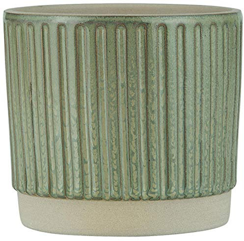 IB Laursen Blumentopf Grün Rillen 11 cm Keramik Übertopf Pflanztopf H 10,5