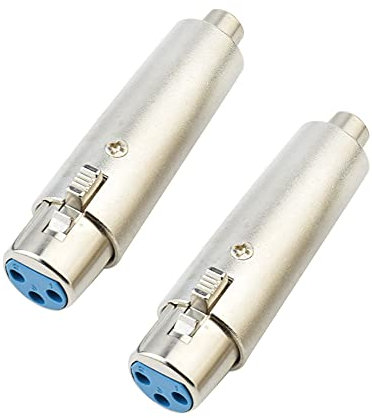 euroharry 2 pezzi adattatore XLR-Cinch Cavo per microfono audio, 3 pin, presa XLR a presa Cavo -Cinch