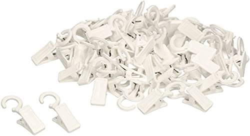 KOTARBAU® Gardinen-Clips mit Haken für Gardinen Vorhänge Satz 100 Stück Weiß Clips