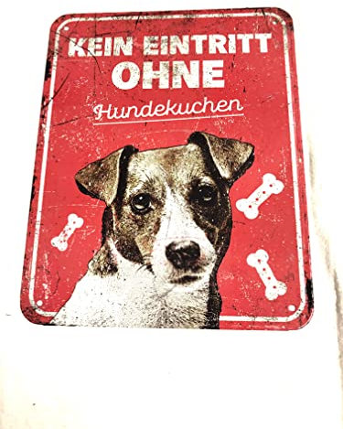 D&D Home, Jack Russel Warnschild, 25 x 20 x 0,3 cm, Rot, Schild, Rot, Hund