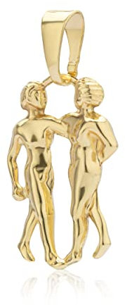 NKlaus Kettenanhänger Zwillinge Sternzeichen 333 Gelb Gold klein 16,8mm Zodiak Horoskop 8664