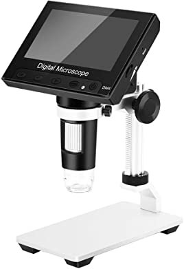 VOANZO Digitales USB-Mikroskop, 1000-fache Vergrößerung, Zoom-Lötmikroskop mit 8 einstellbaren LED-Lichtern, unterstützt Micro-SD-Speicher, 10,9 cm