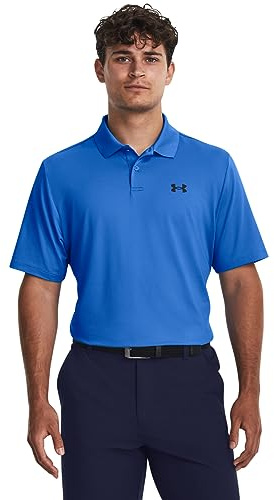 Under Armour Mens Golf Polo Shirt, (464) Water/Black, M