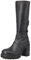 QUEEN HELENA Stivali di Pelle con Tacco Plateau Zip Laterale Casual Donna L317 (Nero, Numeric_38)