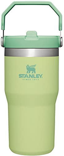 STANLEY IceFlow™ Trinkglas mit Strohhalm, 600 ml, Zitronengelb, Vakuumisoliert, Auslaufsicher