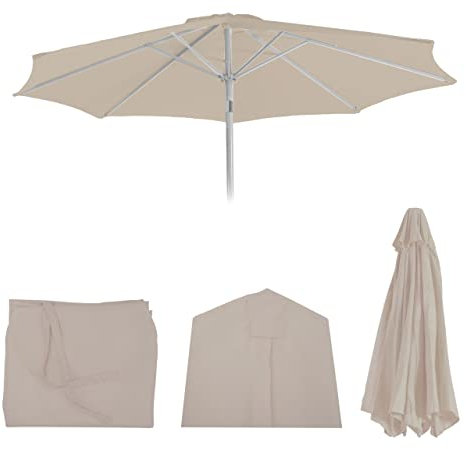 Mendler Ersatz-Bezug für Sonnenschirm N18, Sonnenschirmbezug Ersatzbezug, Ø 2,7m Stoff/Textil 5kg - Creme