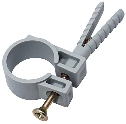 (30 unidades) abrazaderas de plástico gris para tubos de 20-22 mm, ganchos de manguera, clips de tubería, soportes de tuberías