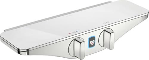 HANSA HANSAemotion Wellfit Duscharmatur, Batteriebetrieb, Bluetooth, Sicherheitsglas, 5863017282, Farbe: Chrom/Weiß