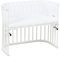 babybay Original Beistellbett mit Matratze Medicott Wave, weiß lackiert, mit Nestchen Mesh-Piqué weiß Sterne perlgrau