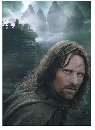 Displate Offiziell Herr der Ringe MetallPoster Magnetische Befestigung Inklusive Lizenziert Bilder Hochwertiges Poster Lord of the Rings Characters - Aragorn II Elessar Poster 45 cm x 32 cm