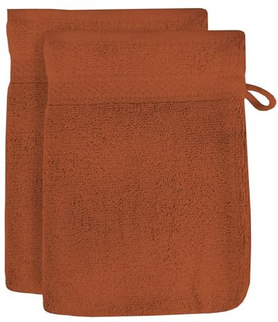 Soleil d'ocre Laguna Quantità di 2 Guanti di Gabinetto, Cotone, Marrone (Terra), 16 x 21 cm