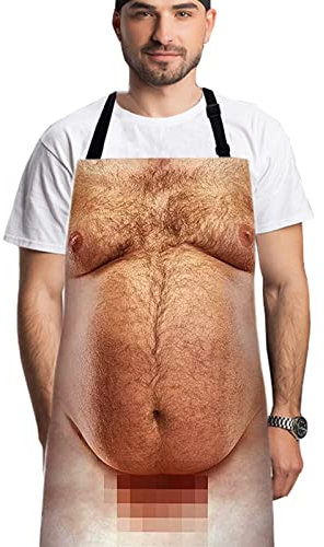 Careign Secret Santa Gifts for Men,Novelty Belly Waterproof Kitchen Apron,Funny Gifts for Men Him,Stocking Fillers for Him Husband on Christmas Birthday Anniversary