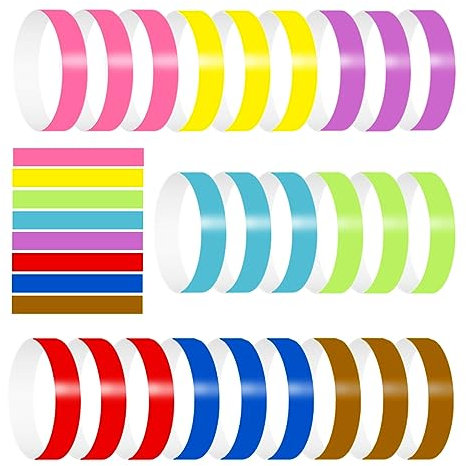 800Pcs Eintrittsbänder Farbe Einlassbänder Party Bändchen, 8 Farben Bändchen zur Identifizierung, Für Partys, Freizeitparks, Konzerte, Geburtstage, Hochzeiten