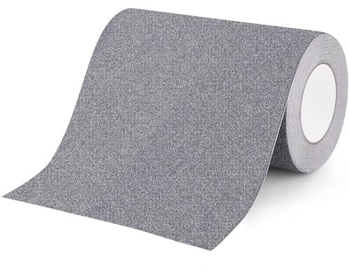 OQingluan Antirutsch Klebeband, 20cm*10m, Anti-Rutsch-Band Selbstklebend, Rutschfestes Klebeband für Treppen, High Grip, für Drinnen und Draußen Treppen, Grau