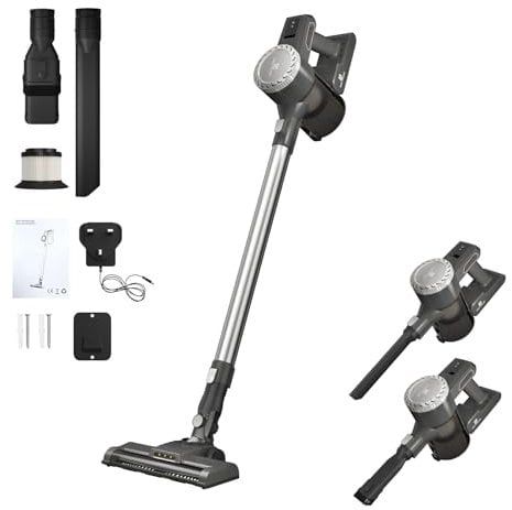 ANSIMIDA Cordless Vacuum Cleaner, Cordless Vacuum with 15Kpa Suction, 800W 3-in-1 Powerful Lightweight Vacuum Cleaner, 360° Bendable Wand, Up to 30 Mins Runtime, for Home Hard Floor Carpet Pet Hair