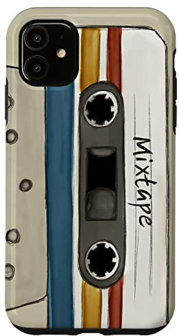 Retro Mixtape Aquarell Nostalgie Funky Oldschool Kassette Hülle für iPhone 11