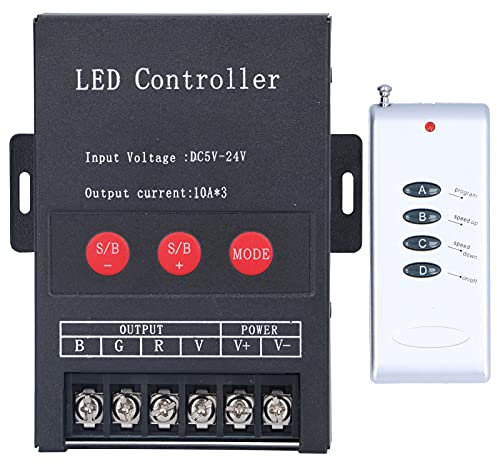 Controller LED RGB PWM Digitale con Telecomando, per Progetti di Strisce Luminose Colorate, 5V‑12V‑24V