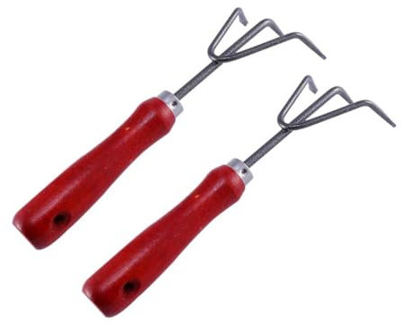 BESPORTBLE 2 STK DREI-Zahn-Rechen DREI-Klauen-Rechen Gartenrechen klein Gartenrechen für Kinder Handrechen für Blätter Garten Rechen Metall Handkultivator Gartenrechenhand Mini Schaufel Eisen
