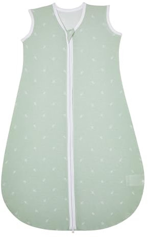 Lilian&Gema Sommerschlafsack Baby 0.5 Tog Schlafsack Baby ohne Ärmel für Sommer, Babyschlafsack Sommer Baumwolle Bequem und Atmungsaktiv Babyschlafsack für 18-24 Monate Grün