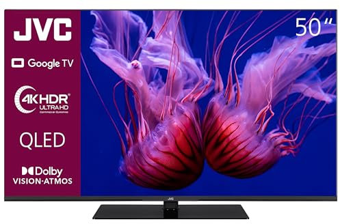 JVC Google TV 50 Zoll QLED Fernseher (4K UHD Smart TV, HDR Dolby Vision, Dolby Atmos, Triple-Tuner) LT-50VGQ8255