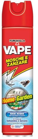 Vape Mosche e Zanzare Spray Home Garden 400ml, Insetticida Naturale contro Zanzare, Mosche e Vespe, con Note Floreali di Geranio e Gelsomino, Adatto per l'Uso Domestico, Casa e Giardino,