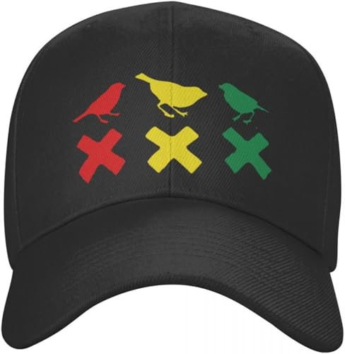 BDJYHACP Baseballkappe Snapback Sonnenhut nach Amsterdam Baseballkappe Sport Damen Herren verstellbar 3 kleine Vögel Papa-Mütze Herbst-Hysterese-Kappen Sonne Männer und Frauen