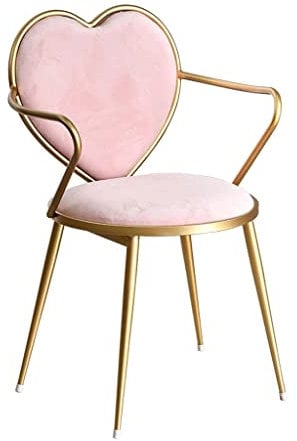 Dining Chair Iron Art Heart-Shaped Nail Coffee Lounge Gold Dresser Velvet Chairs